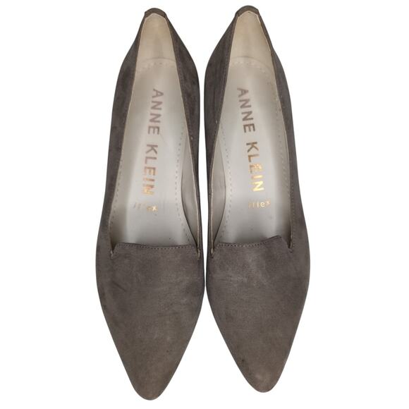 Faux Suede Loafer Pumps Women 7 Block Heel Classic Office Career Academia Preppy - Picture 5 of 8